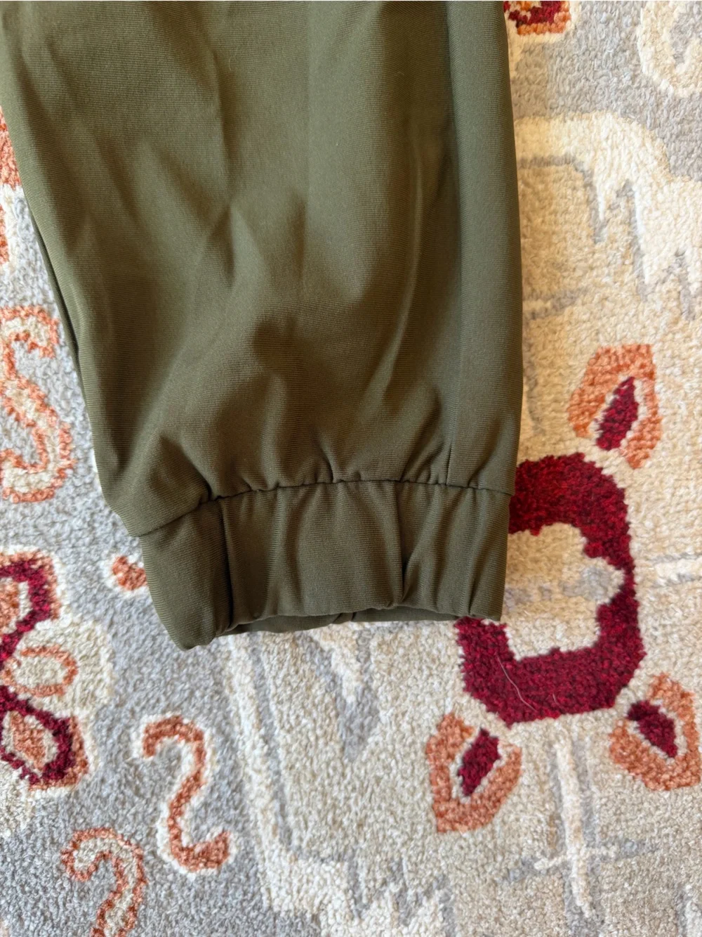 Men's Olive Green nylon Drawstring Jogger Pants